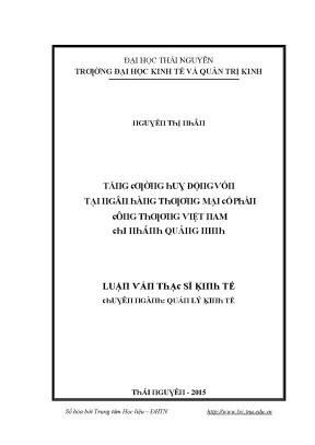 Luận văn tăng cường huy động vốn tại ngân hàng thương mại cổ phần công thương việt nam chi nhánh quảng ninh