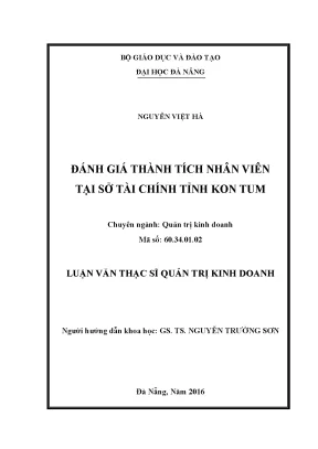 Luận văn đánh giá thành tích nhân viên tại sở tài chính kom tum