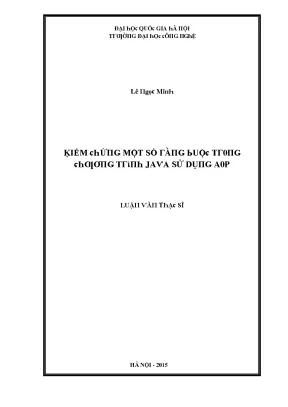 Luận văn kiểm chứng một số ràng buộc trong chương trình java sử dụng aop