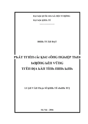 Luận văn phát triển các khu công nghiệp theo hướng bền vững trên địa bàn tỉnh ninh bình