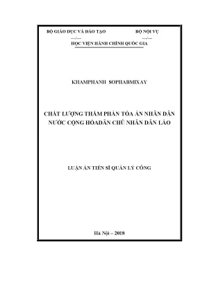 Luận văn chất lượng thẩm phán tòa án nhân dân nước cộng hòa dân chủ nhân dân lào