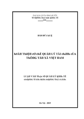 Luận văn hoàn thiện cơ chế quản lý tài chính của thông tấn xã việt nam