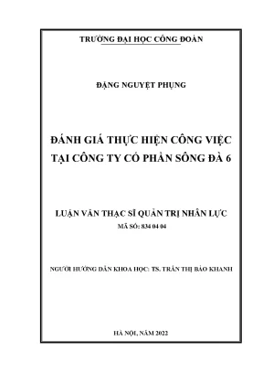 Luận văn đánh giá thực hiện công việc tại công ty cổ phần sông đà 6