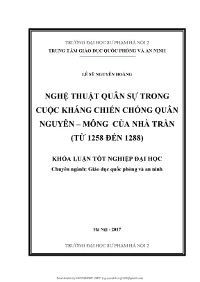 Nghệ thuật quân sự trong cuộc kháng chiến chống quân nguyên mông của nhà trần từ 1258 đến 1288