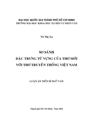 So sánh đặc trưng từ vựng của thơ mới với thơ truyền thống việt nam