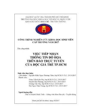 Việc tiếp nhận thông tin đồ họa trên báo trực tuyến của độc giả trẻ thành phố hồ chí minh công trình nghiên cứu khoa học sinh viên cấp trường