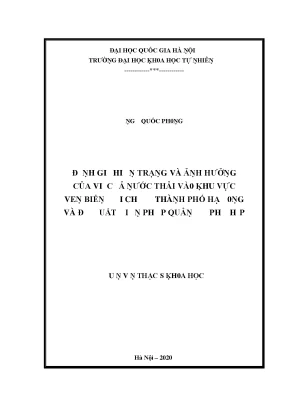 Luận văn thạc sĩ đánh giá hiện trạng và ảnh hưởng của việc xả nước thải vào khu vực bãi cháy thành phố hạ long và đề xuất biện pháp quản lý phù hợ