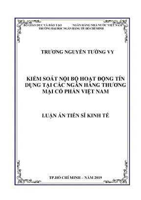 Luận văn kiểm soát nội bộ hoạt động tín dụng tại các ngân hàng thương mại cổ phần việt nam