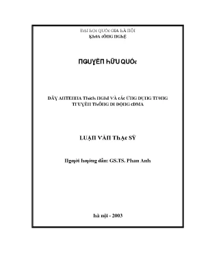 Luận văn dãy antenna thích nghi và các ứng dụng trong truyền thông di động cdma