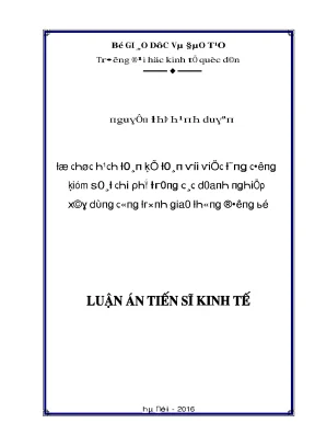 Luận văn tổ chức hạch toán kế toán với việc tăng cường kiểm soát chi phí trong các doanh nghiệp xây dựng công trình giao thông đường bộ