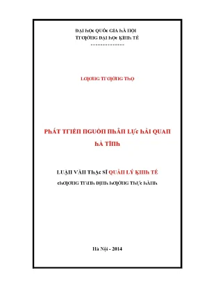 Luận văn phát triển nguồn nhân lực hải quan hà tĩnh