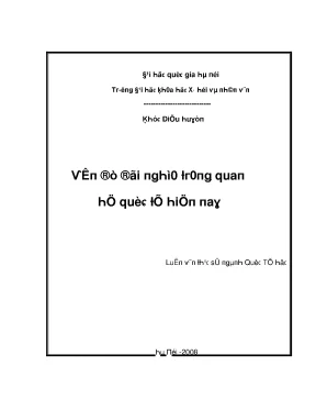 Luận văn thạc sĩ vấn đề đói nghèo trong quan hệ quốc tế hiện nay