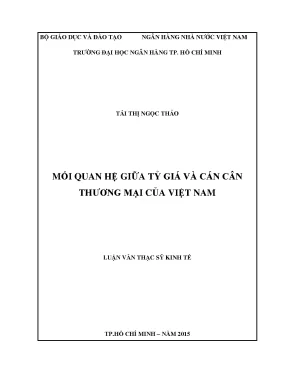 Luận văn mối quan hệ giữa tỷ giá và cán cân thương mại của việt nam