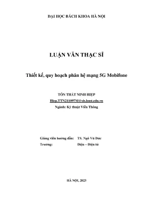 Thiết kế quy hoạch phân hệ mạng 5g mobifone