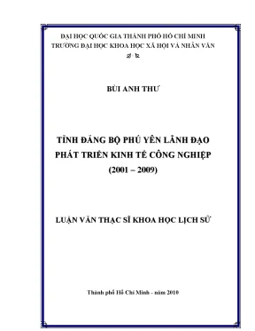 Tỉnh đang bộ phú yên lanh đao phat triển kinh tế công nghiệp 2001 2009