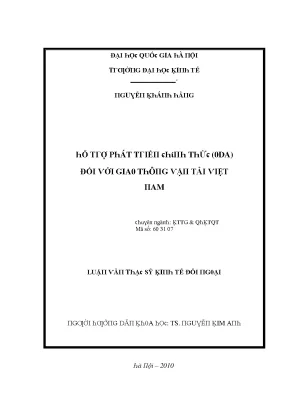 Luận văn hỗ trợ phát triển chính thức oda đối với giao thông vận tải việt nam