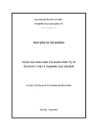 Luận văn phân tích tình hình tài chính công ty cổ phần đầu tư và thương mại tín phát