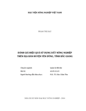 Luận văn đánh giá hiệu quả sử dụng đất nông nghiệp trên địa bàn huyện yên dũng tỉnh bắc giang