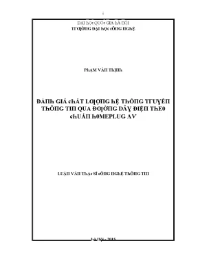 Luận văn đánh giá chất lượng hệ thống truyền thông tin qua đường dây điện theo chuẩn homeplug av