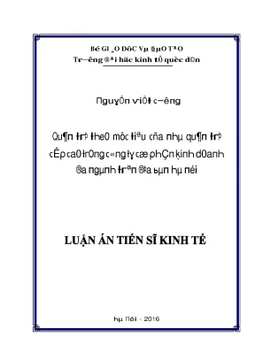Luận văn quản trị theo mục tiêu của nhà quản trị cấp cao trong công ty cổ phần kinh doanh đa ngành trên địa bàn hà nội