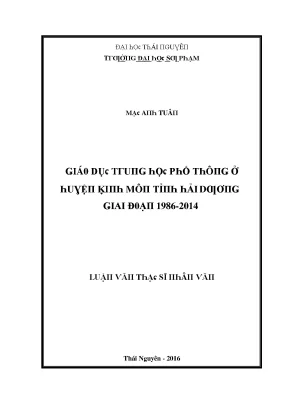 Luận văn giáo dục trung học phổ thông ở huyện kinh môn tỉnh hải dương giai đoạn 1986 2014