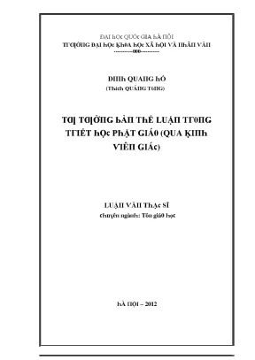 Luận văn thạc sĩ tư tưởng bản thể luận trong triết học phật giáo quan kinh viên giác