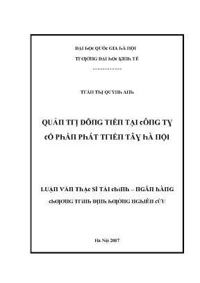 Luận văn quản trị dòng tiền tại công ty cổ phần phát triển tây hà nội
