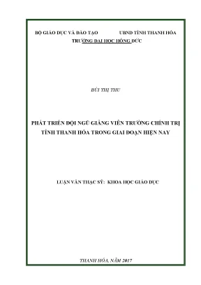 Phát triển đội ngũ giảng viên trường chính trị tỉnh thanh hóa trong giai đoạn hiện nay