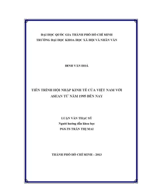 Tiến trình hội nhập kinh tế của việt nam với asean từ năm 1995 đến nay