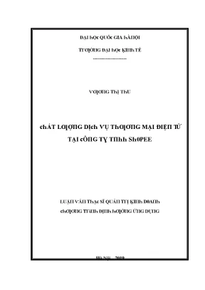 Luận văn chất lượng dịch vụ thương mại điện tử tại công ty tnhh shopee