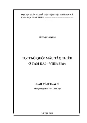Luận văn thạc sĩ workship quoc mau tay thien in tam dao district vinhphuc province