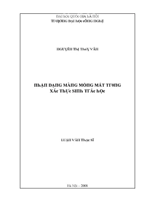 Luận văn nhận dạng màng mống mắt trong xác thực sinh trắc học