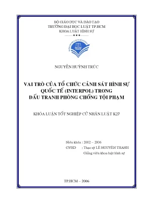 Vai trò tổ chức cảnh sát hình sự quốc tế trong đấu tranh phòng chống tội phạm
