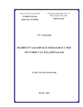 Luận văn thạc sĩ nghiên cứu các hợp chất ngoại bào của một số vi sinh vật đáy biển bắc bộ vnu lvts09