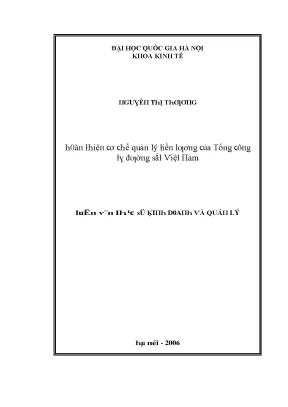 Luận văn hoàn thiện cơ chế quản lý tiền lương của tổng công ty đường sắt việt nam