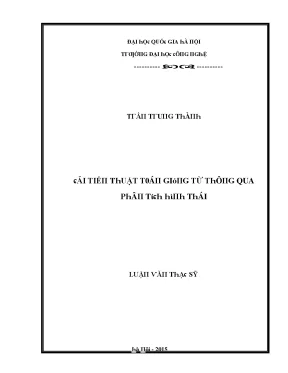 Luận văn cải tiến thuật toán gióng từ thông qua phân tích hình thái