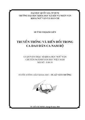 Truyền thống và biến đổi trong ca dao dân ca nam bộ