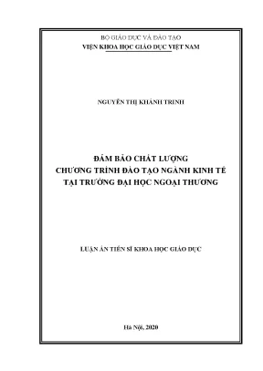 Đảm bảo chất lượng chương trình đào tạo ngành kinh tế tại trường đại học ngoại thương