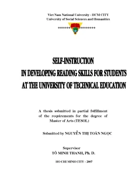 Self instruction in developing reading skills for students at the university of technical education
