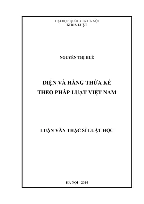 Luận văn thạc sĩ diện và hàng thừa kế theo pháp luật việt nam