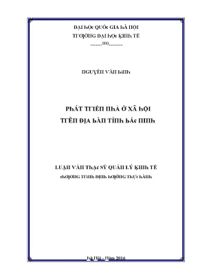 Luận văn phát triển nhà ở xã hội trên địa bàn tỉnh bắc ninh