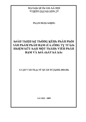 Luận văn hoàn thiện hệ thống kênh phân phối sản phẩm phân đạm của công ty trách nhiệm hữu hạn một thành viên phân đạm và hóa chất hà bắc
