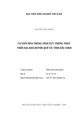 Luận văn cơ giới hóa trong lĩnh vực trồng trọt trên địa bàn huyện quế võ tỉnh bắc ninh