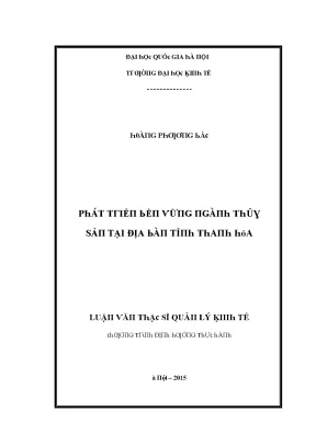 Luận văn phát triển bền vững ngành thủy sản tại địa bàn tỉnh thanh hóa