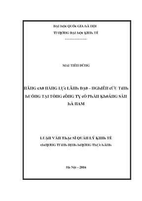 Luận văn nâng cao năng lực lãnh đạo nghiên cứu tình huống tại tổng công ty cổ phần khoáng sản hà nam