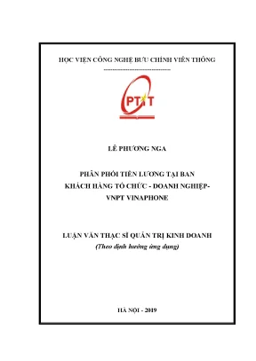 Luận văn phân phối tiền lương tại ban khách hàng tổ chức doanh nghiệp vnpt vinaphone