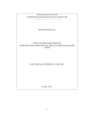Luận văn thạc sĩ ứng dụng công nghệ thông tin trong hoạt động thông tin thư viện tại trường đại học hùng vương