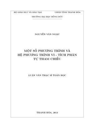 Một số phương trình và hệ phương trình vi tích phân tự tham chiếu