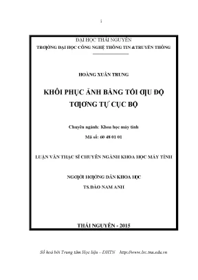 Luận văn khôi phục ảnh bằng tối ưu độ tương tự cục bộ