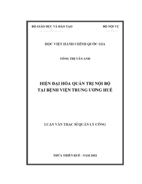 Luận văn hiện đại hóa quản trị nội bộ tại bệnh viện trung ương huế